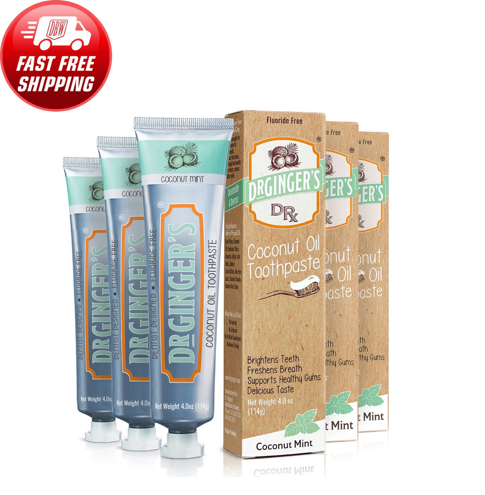 Dr Ginger's Coconut Oil Toothpaste - 4 oz - ****3 Pack