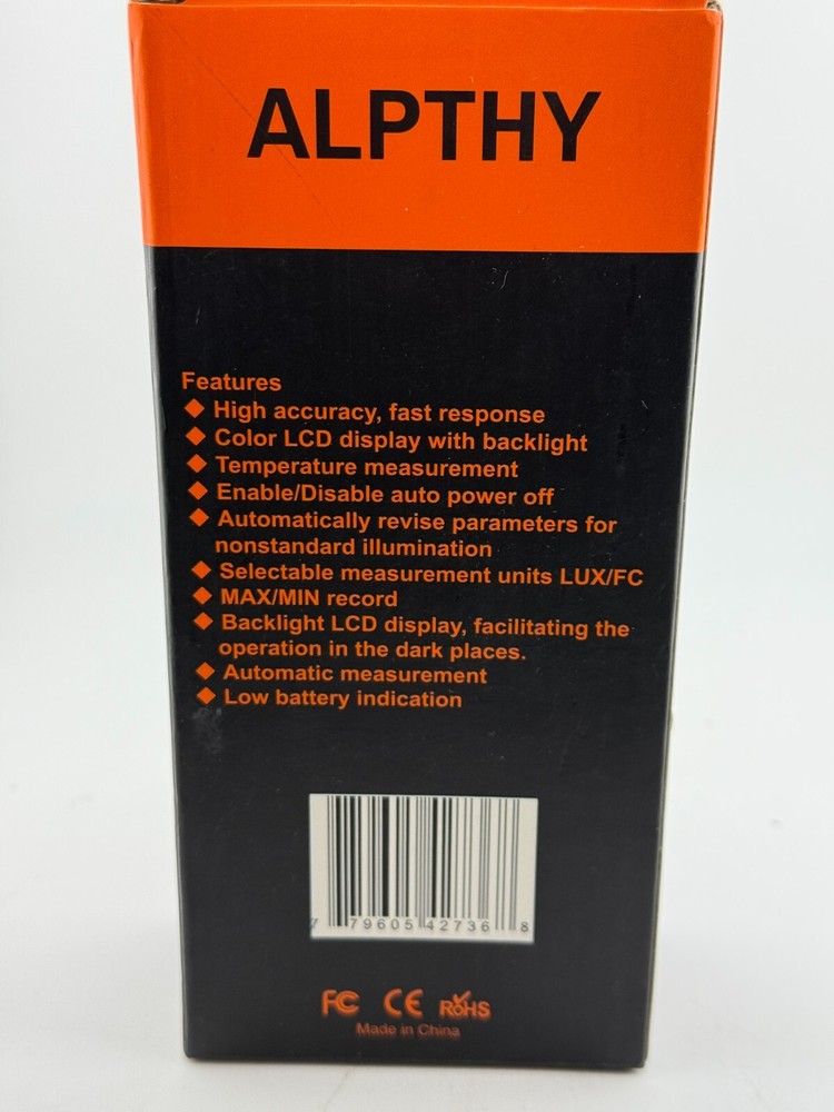 Alpthy Light Meter MT-912 new open box