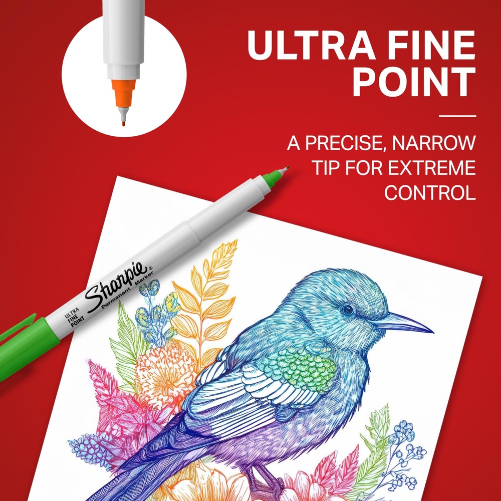 Sharpie Ultra Fine Point Permanent Markers Assorted Colors 8 Count Pack