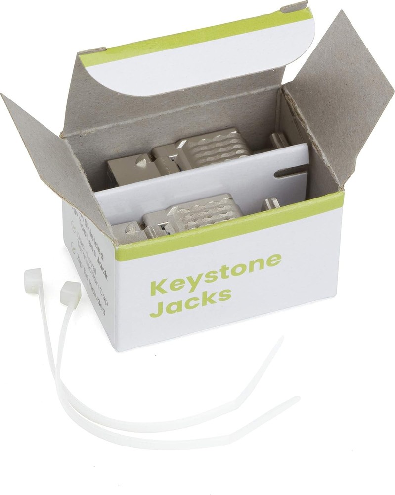 trueCABLE Shielded Cat6A Keystone Jack, Toolless, PoE++ (4PPoE) 2pc,