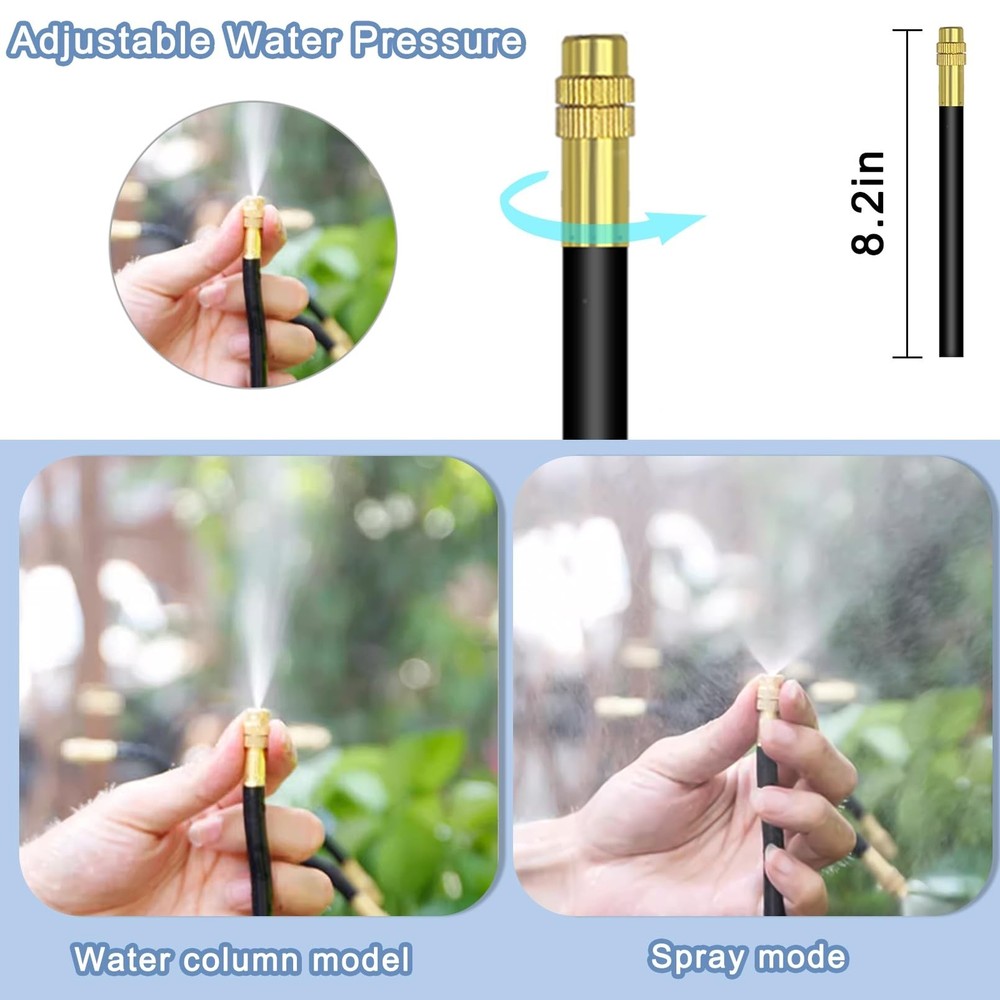 49.21Ft Drip Irrigation Kit Automatic Drip Irrigation System, 360° Bendable