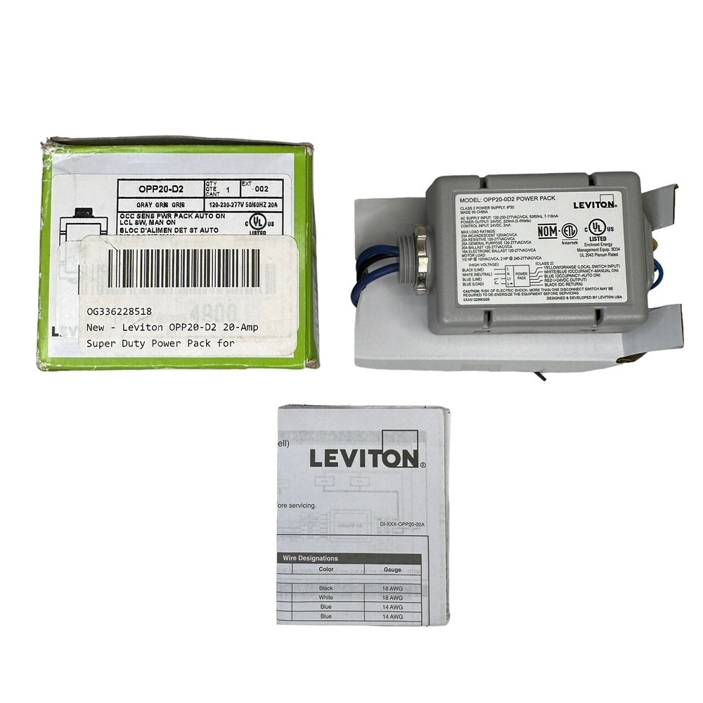 Leviton OPP20-D2 Occupancy Sensor Gray OCC Sensor Power Pack OPP20-0D2