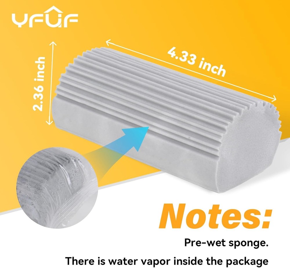 2-Pack Damp Clean Duster Sponge, Magic Sponge Eraser Baseboard Cleaner Tool, Dus