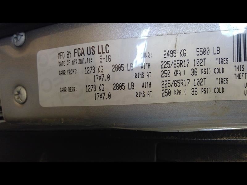 CHEROKEE 2016 Air Shutter AIR SHUTTER 2.4L
