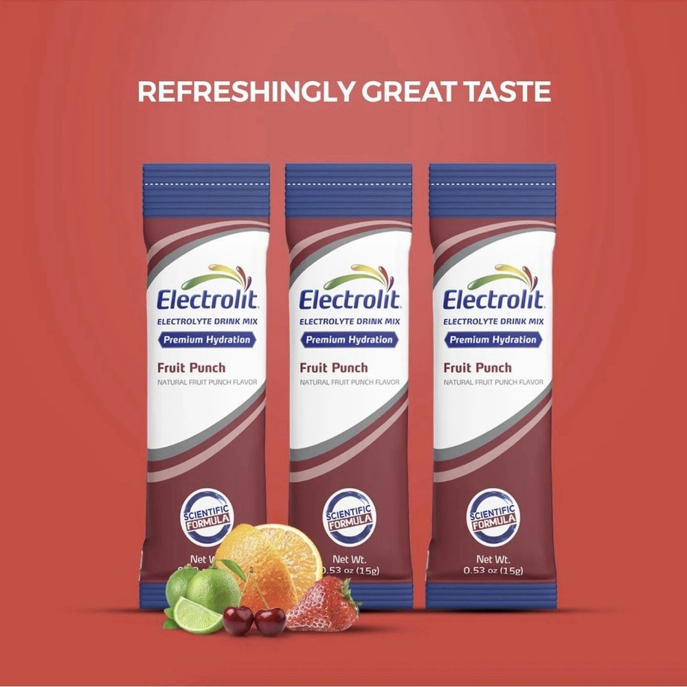 Electrolit | Electrolyte Drink Mix | Fruit Punch | 8 Pack | Premium Hydration