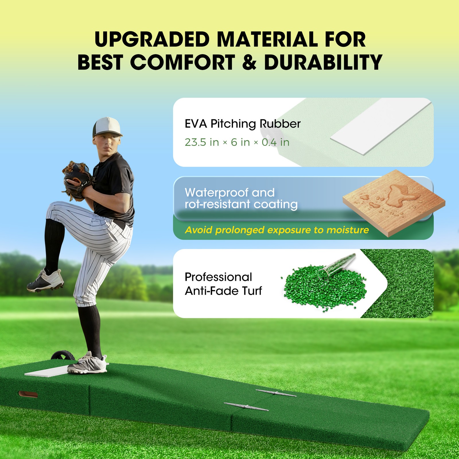 90 in Portable Foldable Pitching Mound for Baseball & Softball outdoor Training