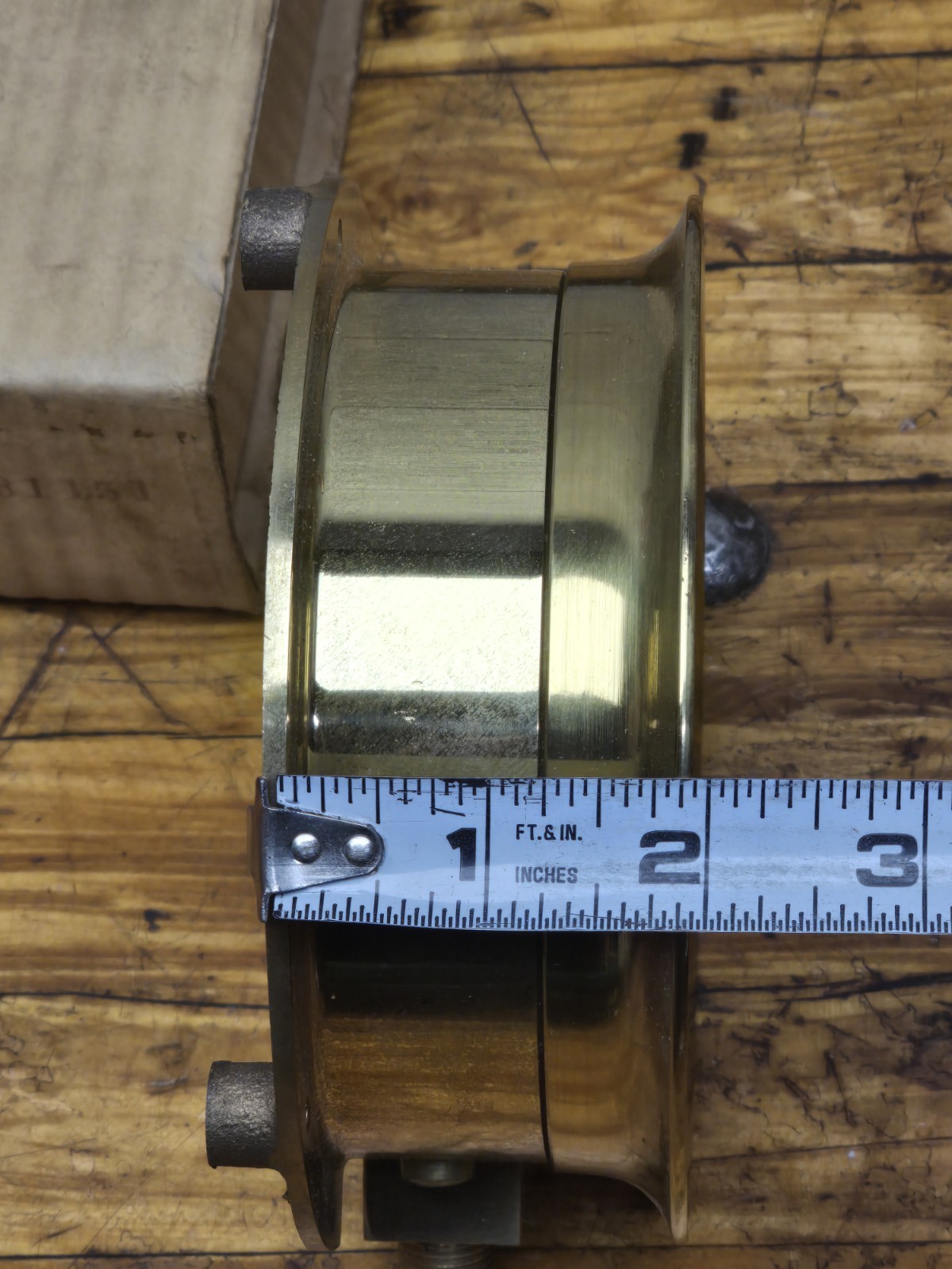 Vintage Industrial U.S. Gauge Co. 4-1/2" Brass 200PSI Steam Pressure Gauge NOS