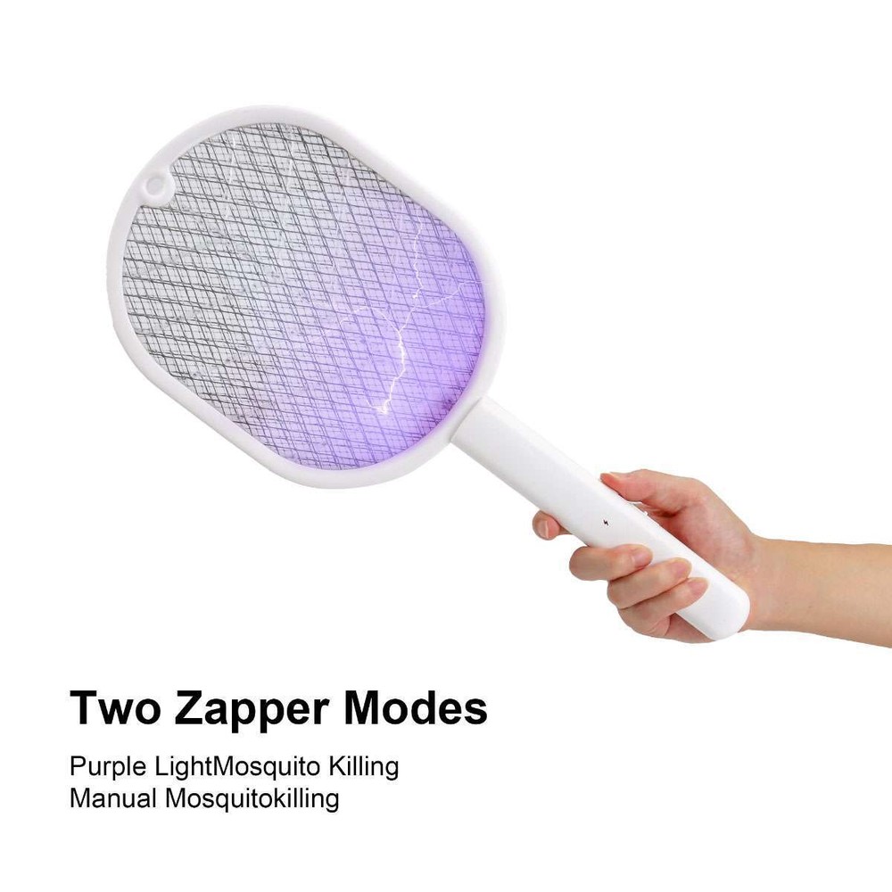 USB Rechargeable Handheld Mosquito Fly Swatter Bug Zapper Insect Killer Racket