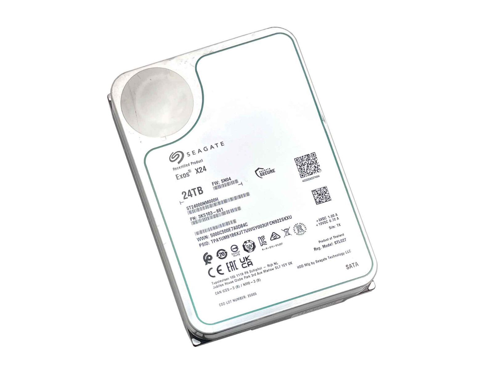 Seagate ST24000NM000H 24TB 7200RPM SATA 6Gb/s 256MB 3.5in. Enterprise Hard Drive