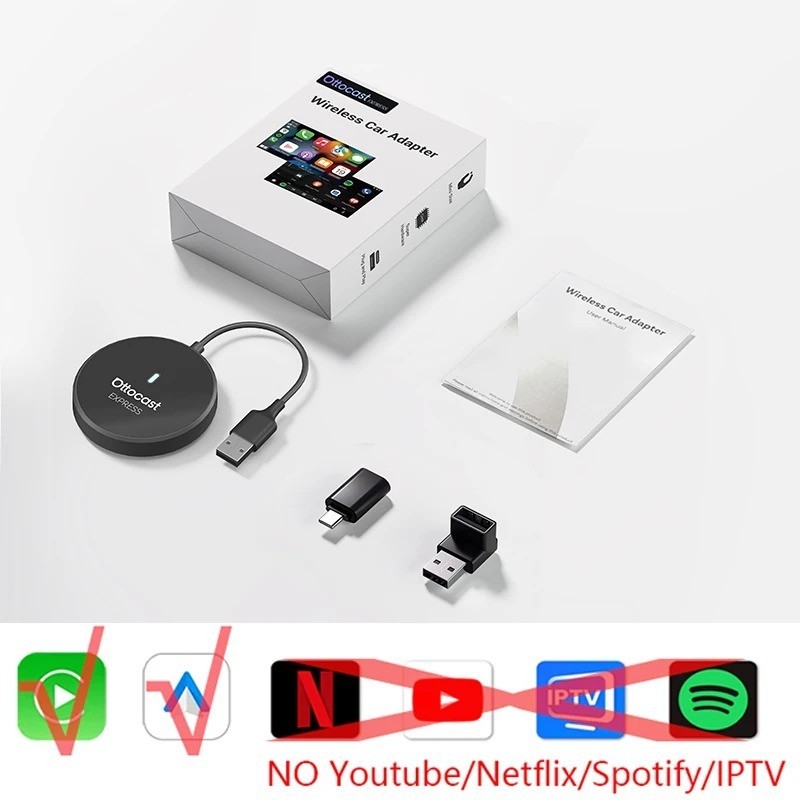 OTTOCAST Play2Video Ultra Wireless CarPlay Android Auto Adapter