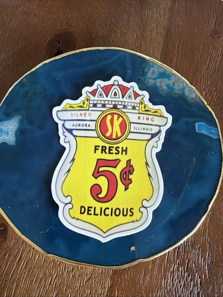 5c Sticker For Silver King Gumball/Peanut  Machine Globe 5x3