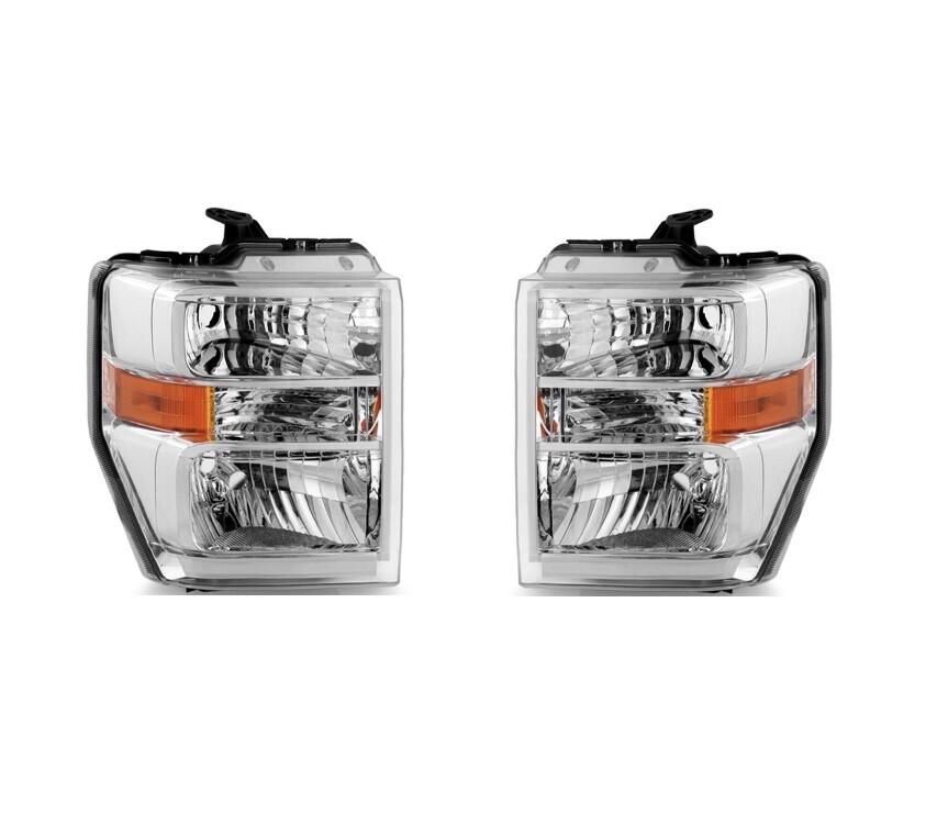 Pair For 2008-2025 Ford E-150 E-250 E-350 Headlights Assembly W/Bulbs Left+Right