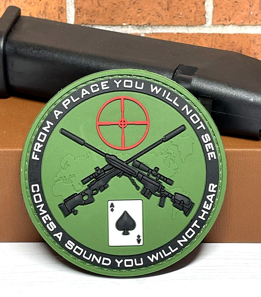 Sniper PVC Patch - Tactical Morale Sniper Ace Card Gun Patch - Hook Gun Patch