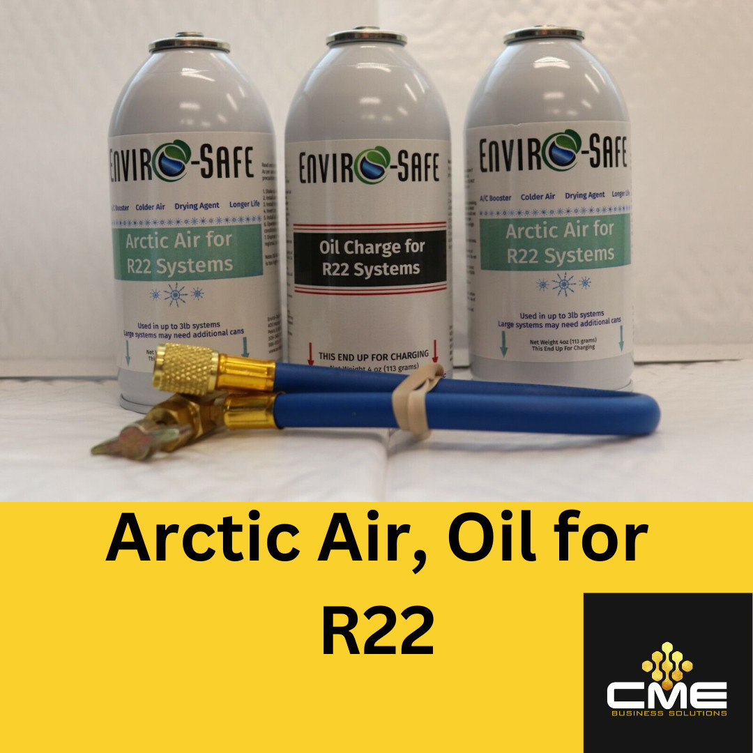 Envirosafe Arctic Air & Oil for R22, AC Coolant Support and brass hose