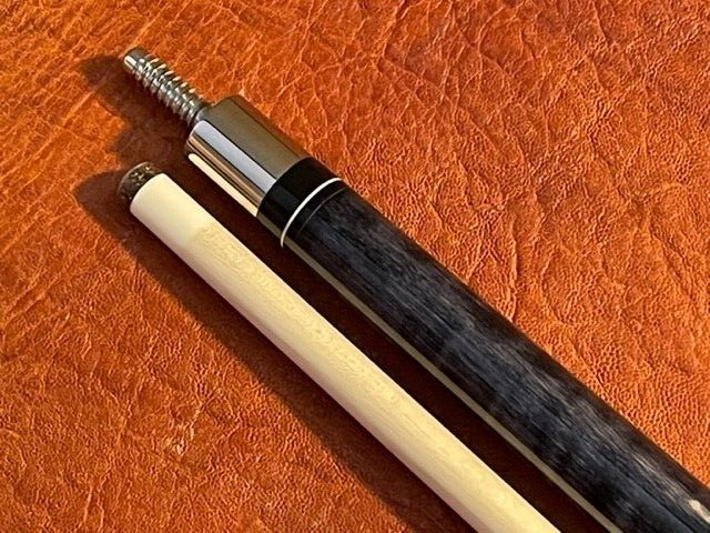 Carl Giuli Custom Stained Curly Maple Pool Cue. Notched Diamond. Maple Shaft.