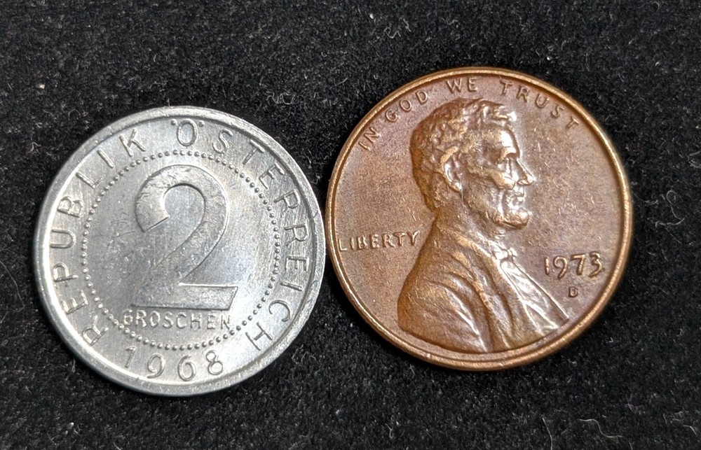 1968 Austria 2 Groschen Circulated KM# 2876