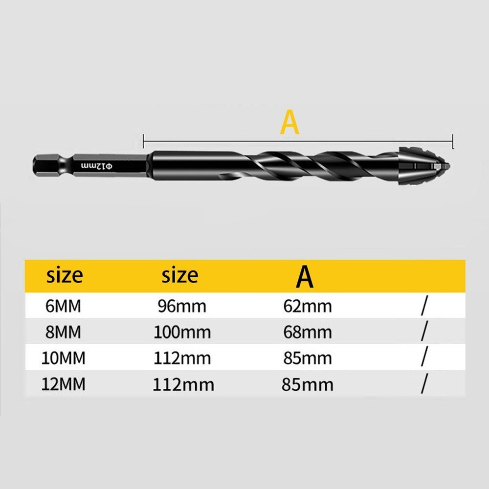 4pc Eccentric Drill Bits for Precision Drilling in Glass and Hard Plastics