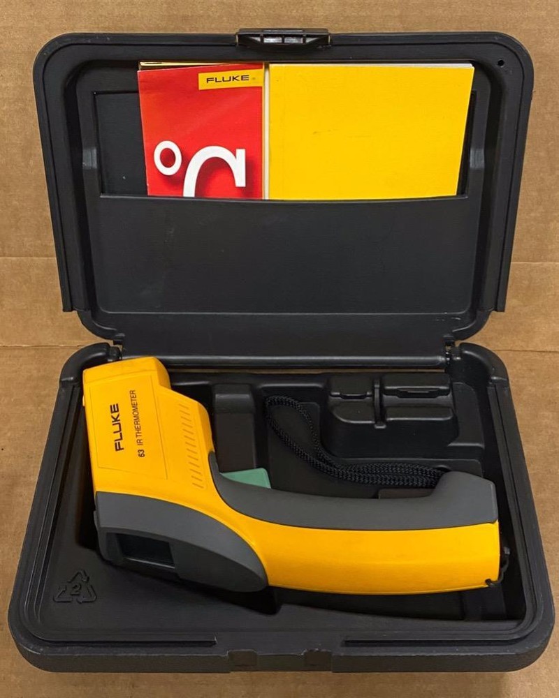 FLUKE 63 IR THERMOMETER W/ CASE- USED.