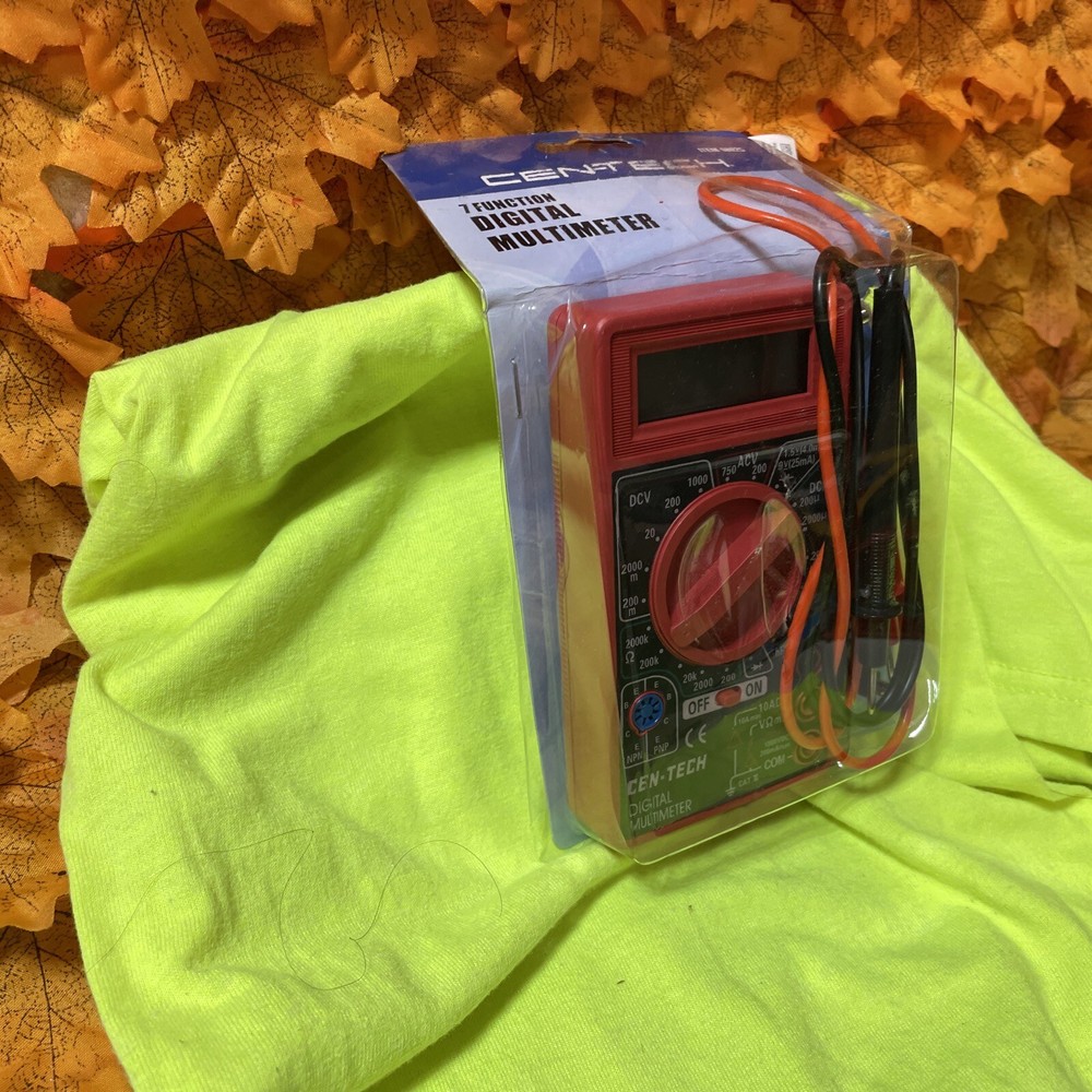 Cen-Tech 7 Function Digital Multimeter 69096 LCD Readout NWT FAST SHIPPING