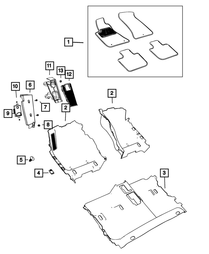 Genuine Mopar Mat To Carpet Hook 68079236AA