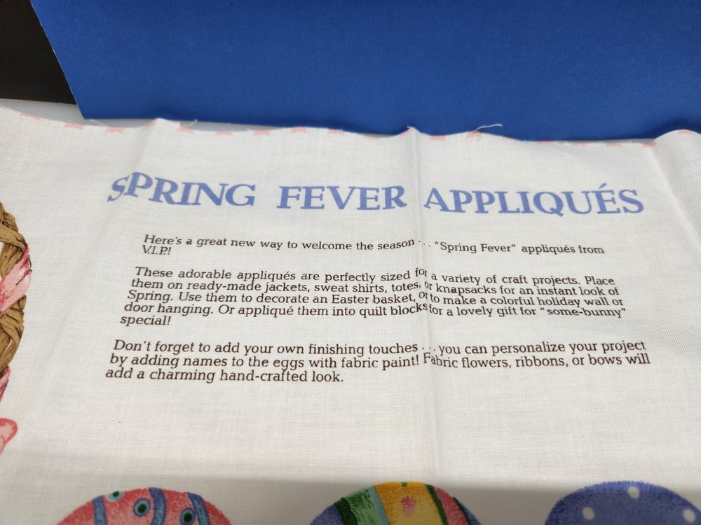 Vintage Sewing Easter Appliques Apron Fabric
