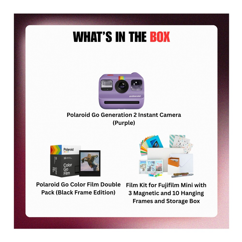 Polaroid Go Generation 2 Instant Camera Self-Timer Bundle (Purple)