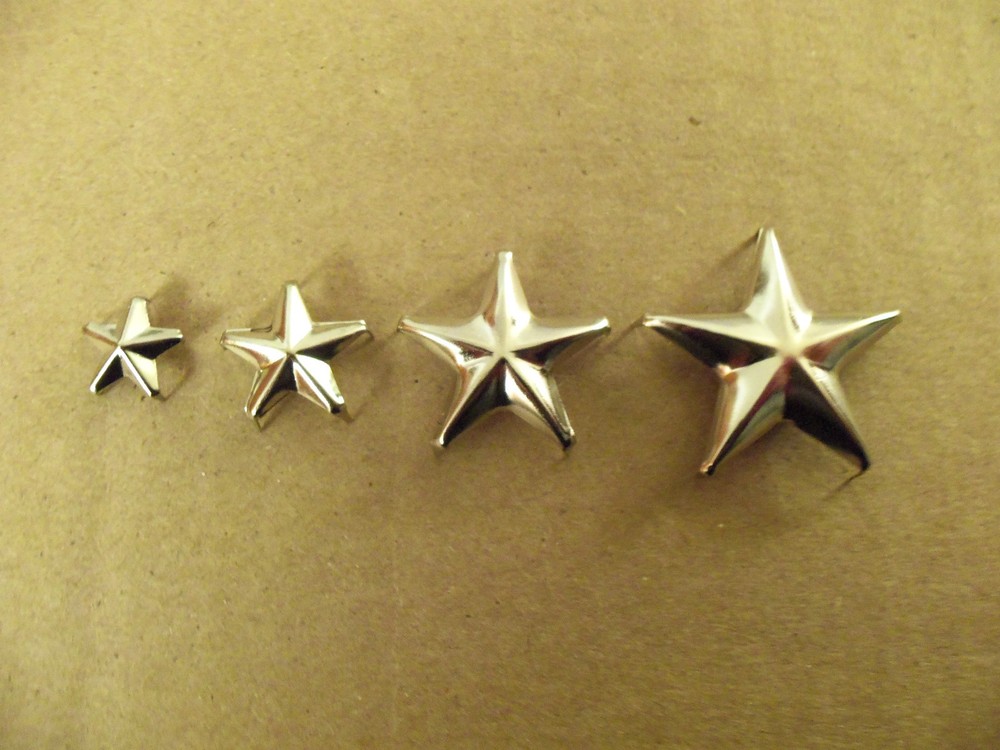 Nickel (Solid Brass) Star Spots / Studs For Leather