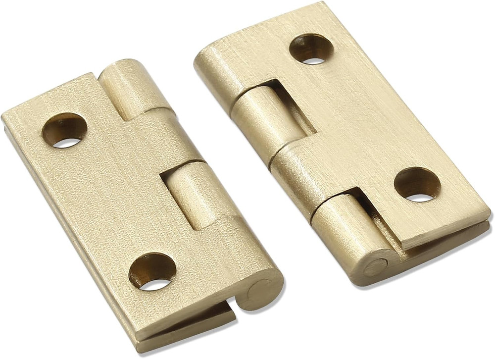 8 Pcs 1 Inch Mini Solid Brass Hinges，Brass Cabinet Hinge Small Box Hinges Butt H