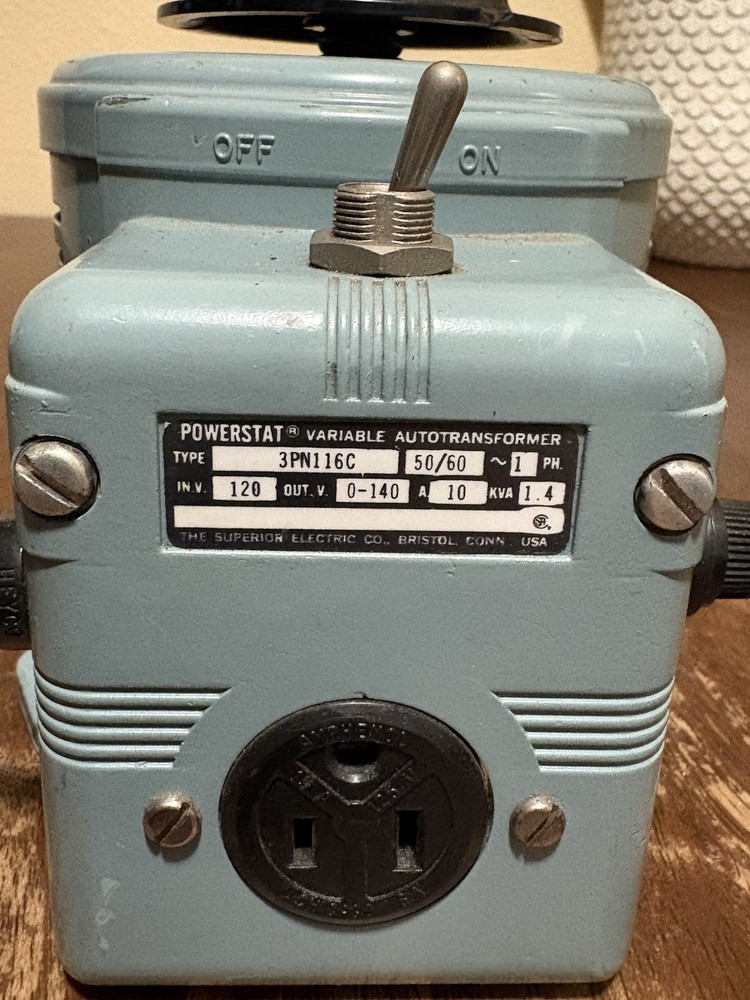 WARNER ELECTRIC Powerstat Variable Autotransformer 3PN116C