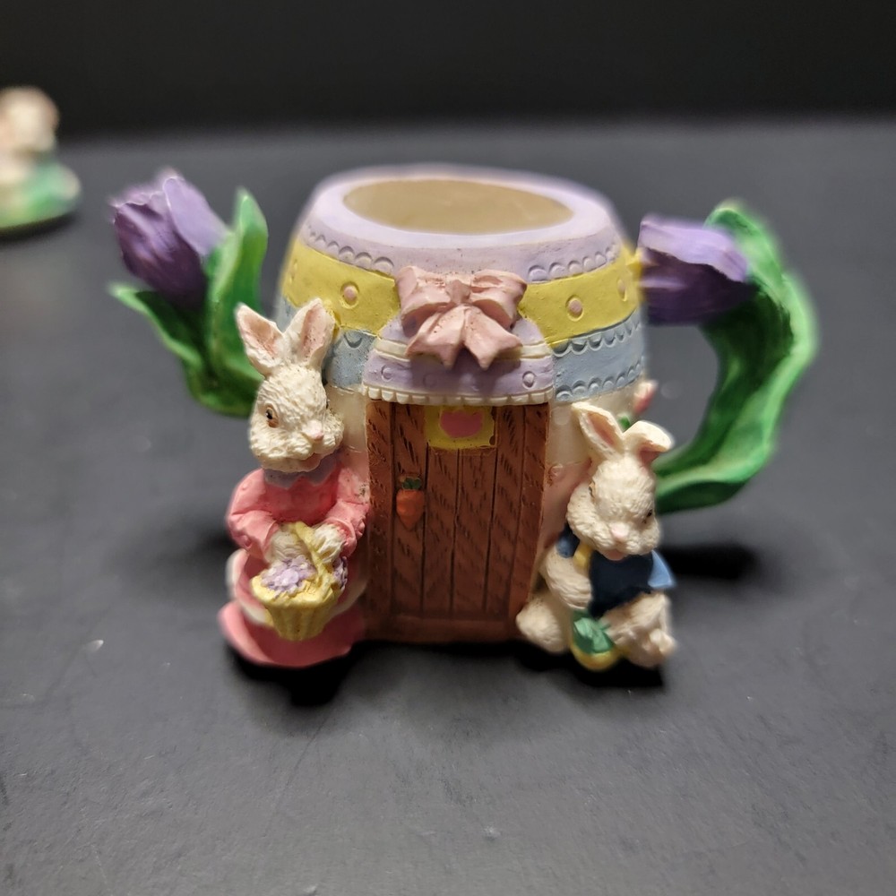 Easter Resin Miniature Tea Set Not Complete