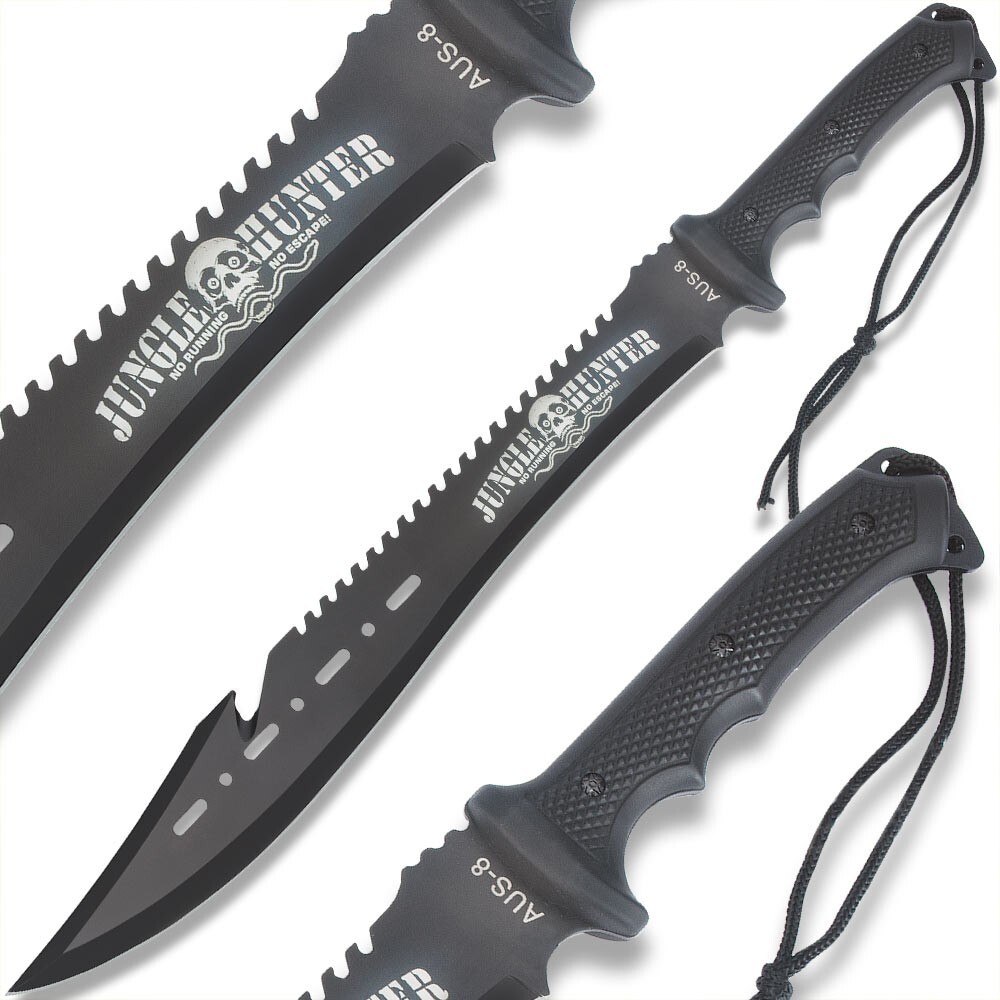 Black Legion Jungle Hunter Machete | Nylon Sheath and Lanyard Cord |  25" Length