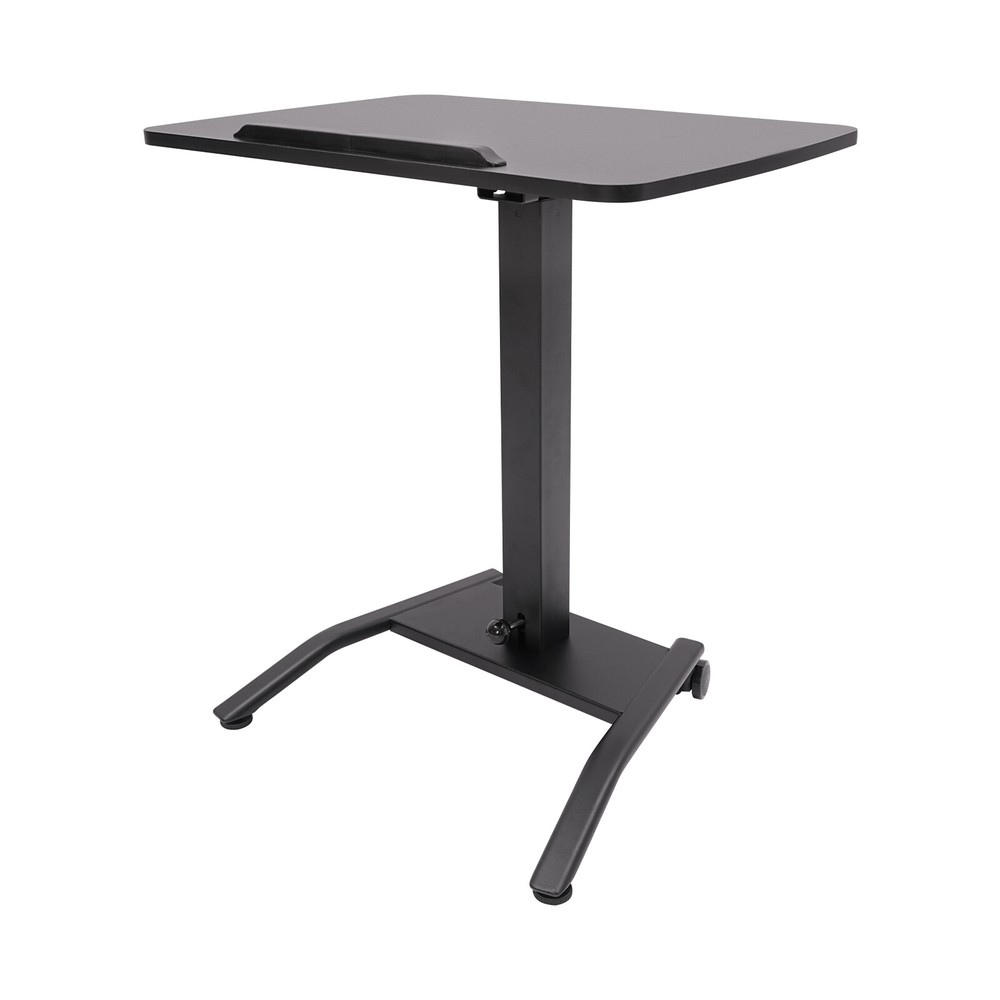 Adjustable 25.5“ Rolling Podium Desk Standing Lifting Computer Desk Black