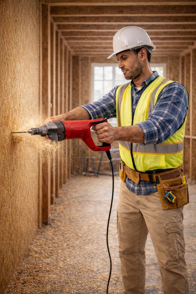 9 Amp 1/2 In Variable-Speed D-Handle Drill (2398E-B) Compatible with Bauer Tools