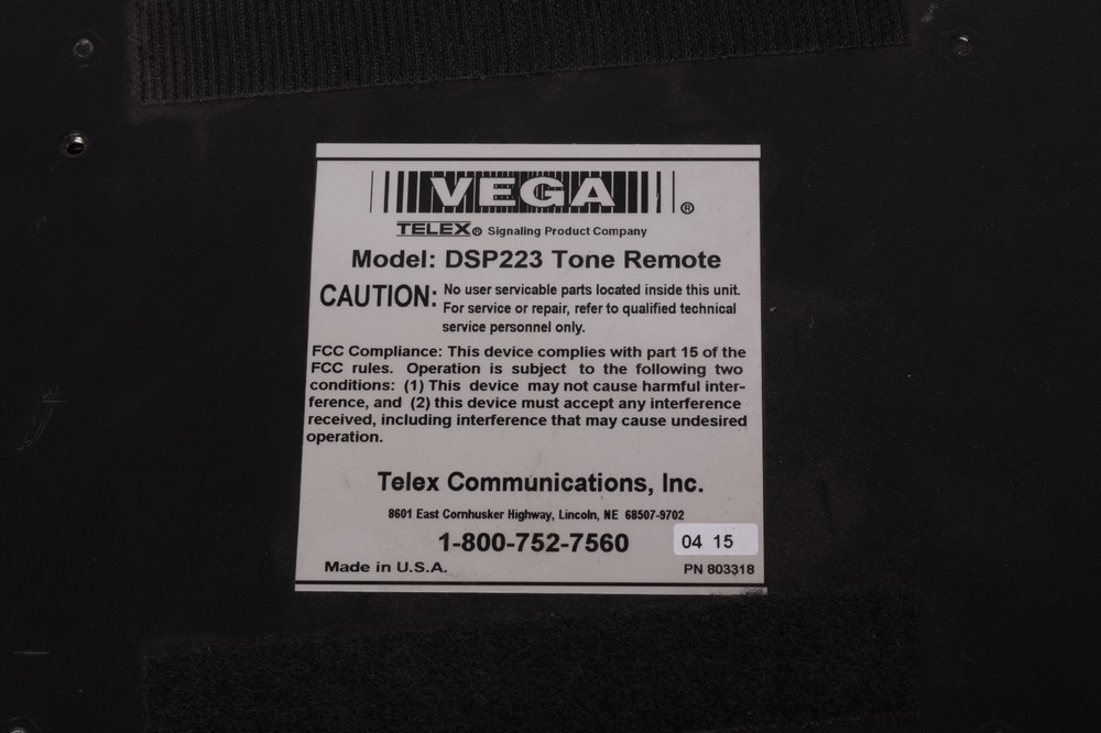 Telex Vega DSP-223 Tone Remote