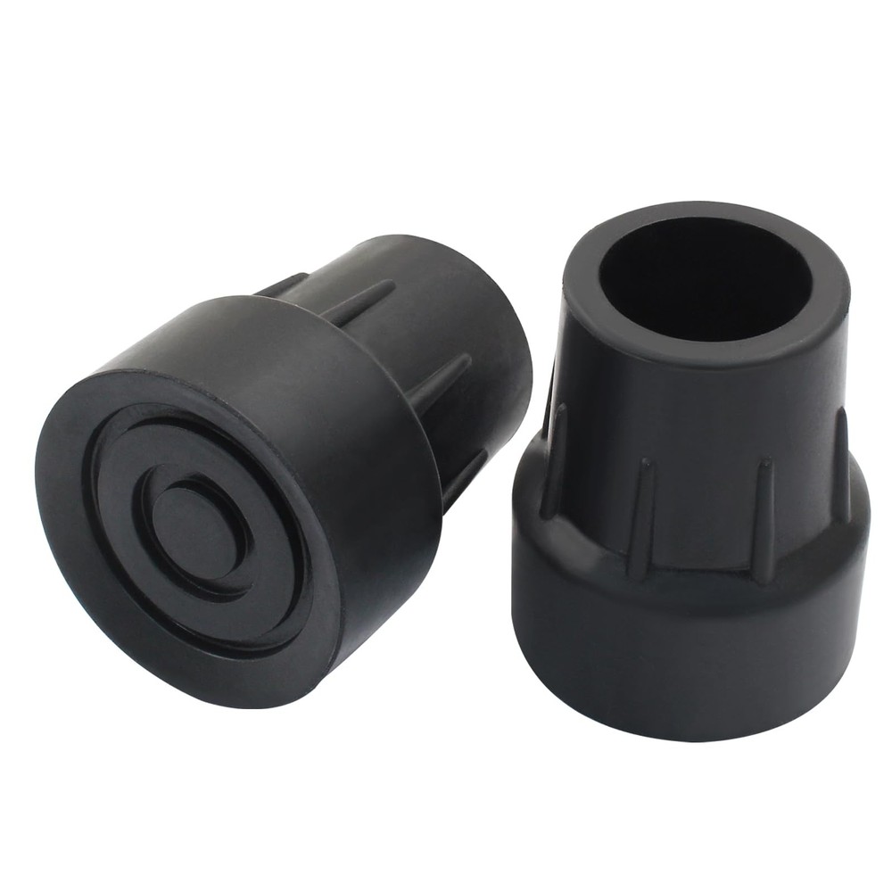 2 Pack Rubber Cane Tips 1 Inch - Thickened Heavy Duty Cane Tips - Replacement...