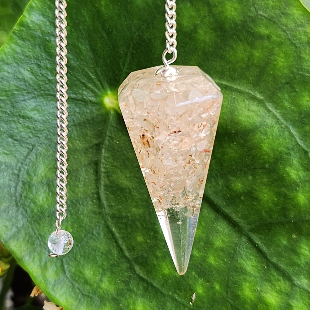 Quartz Pendulum Dowser Orgone Gemstone Crystal EMF Protection Dowsing Point
