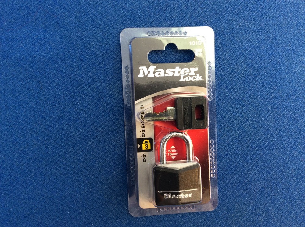 Lock : Master Lock,  padlock with key,  black