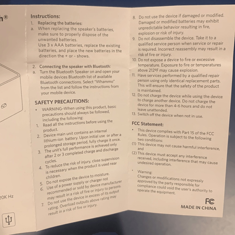 Whammo Bluetooth Mini Speaker Red Cube Wireless Speaker - AG logo