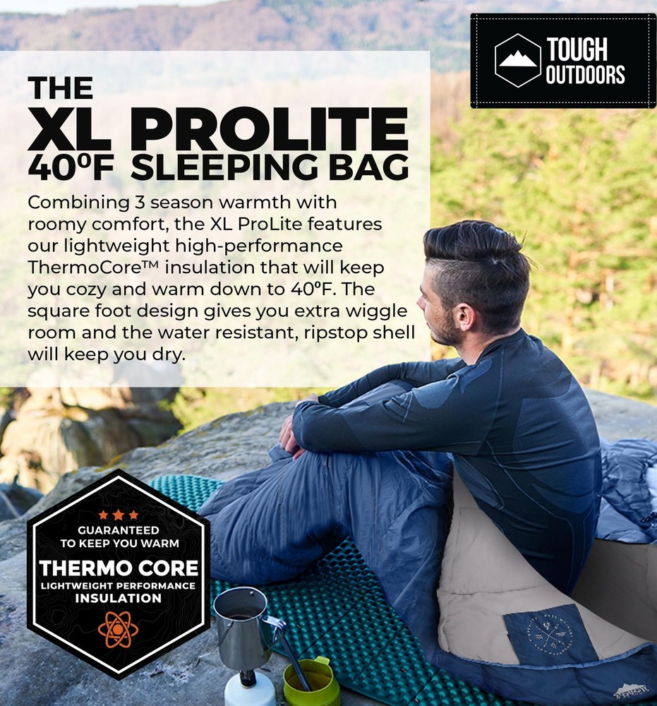 Extra Large Lightweight Waterproof Sleeping Bag for Camping & Backpacking