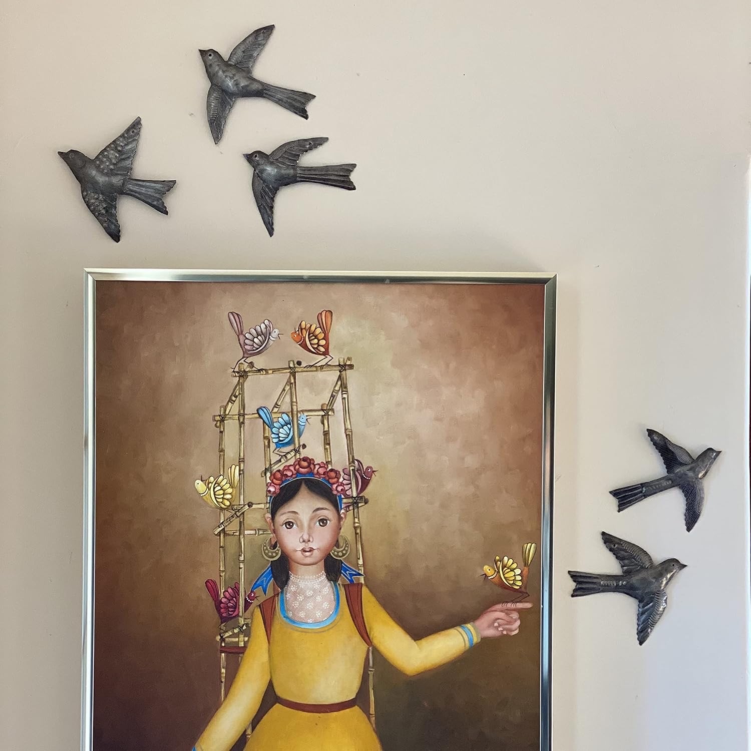 Birds, Metal Wall Decor set of 5, Recycled, Haiti Fair Trade Project