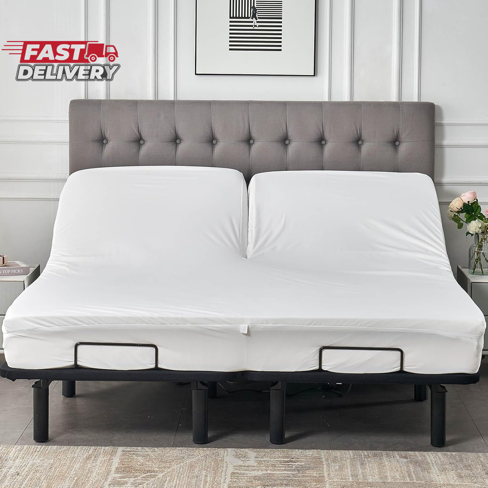 Waterproof 32-34 Split Top King Mattress Protector for Adjustable Bed Flex Head