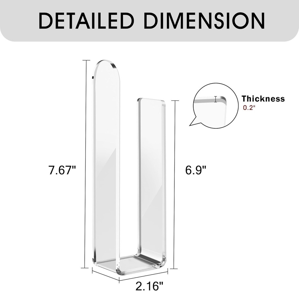 2 Pack Hat Hangers Wall Hat Hook Acrylic Baseball Hat Rack Adhesive Baseball