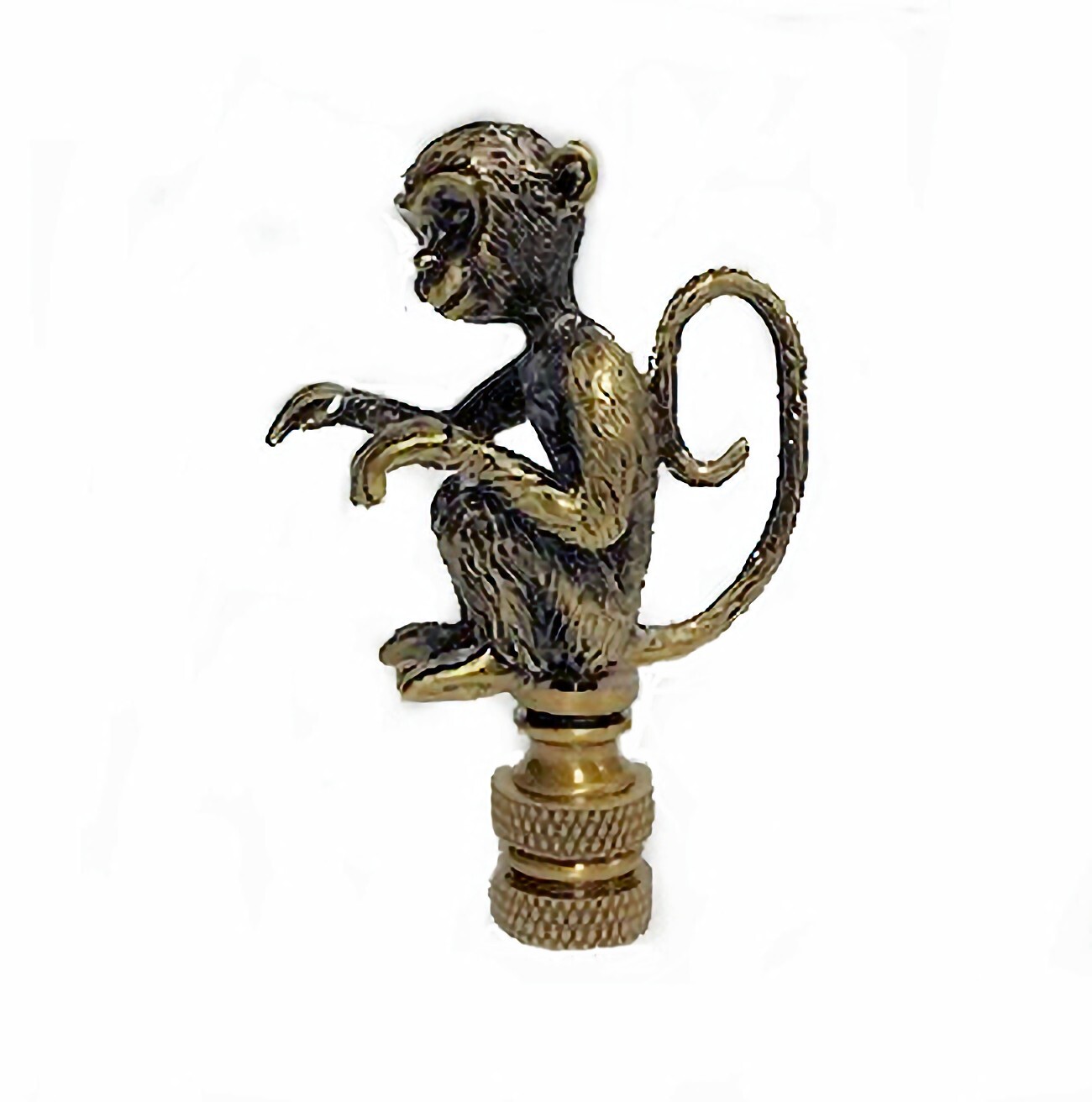 MONKEY WITH TAIL LAMP SHADE FINIAL ANTIQUE BRASS #5