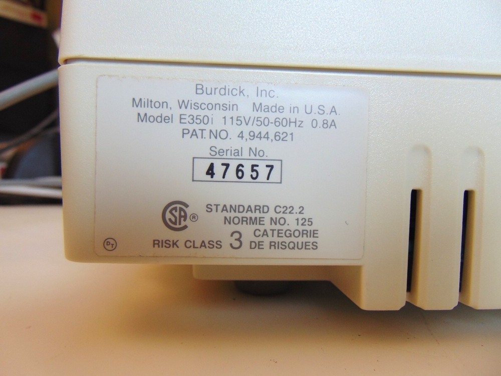 Burdick E350i Interperative Electrocardiograph ECK EKG Machine With Leads S5791x