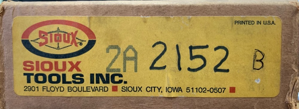 SIOUX TOOLS 2A2152B PNEUMATIC/AIR ANGLE NUTRUNNER 2-A-2152-B (NEW OLD STOCK)