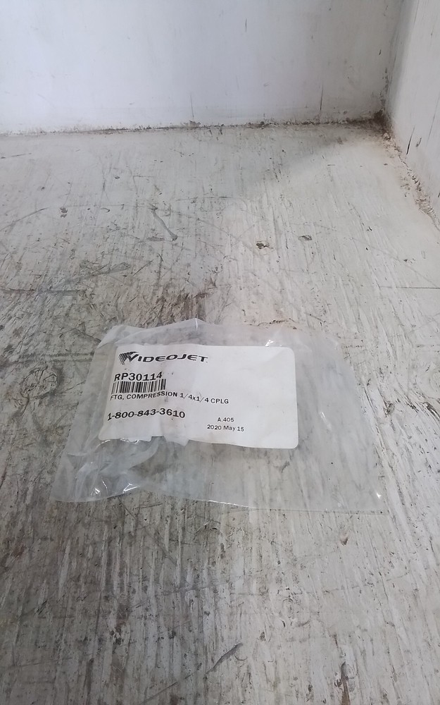 Videojet RP30114 Compression Fitting 1/4x1/4 CPLG (A6B)