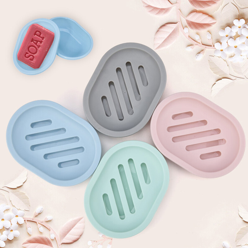 Soap Dishes Holder Self Drain Container Case Bath Shower Basket Storage Box Lot