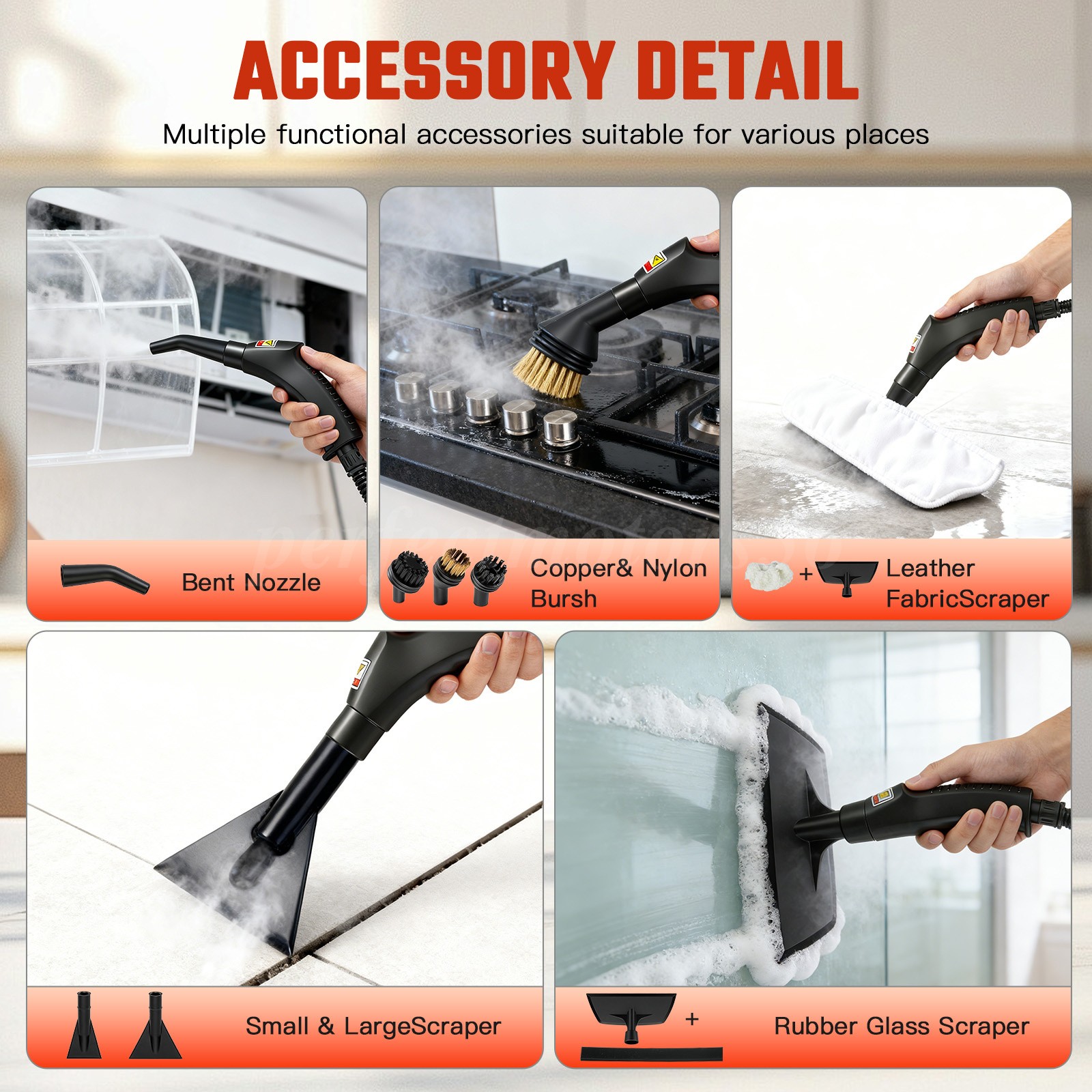 2500W Handheld High Temp Steam Cleaner High Pressure Household Cleaning Machine
