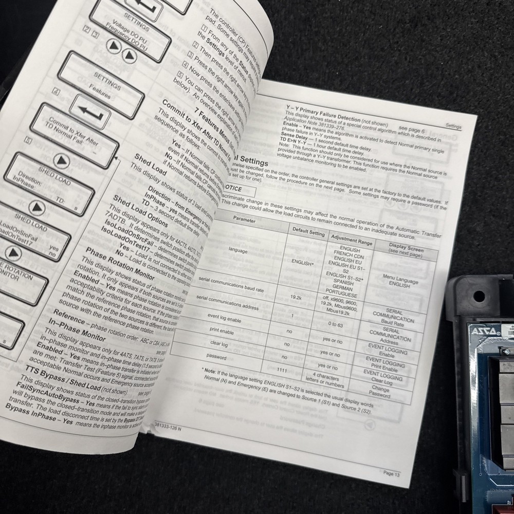 K601800-002 Asco Group 5 ATS Controller Transfer Switch Control Panel 601800-002
