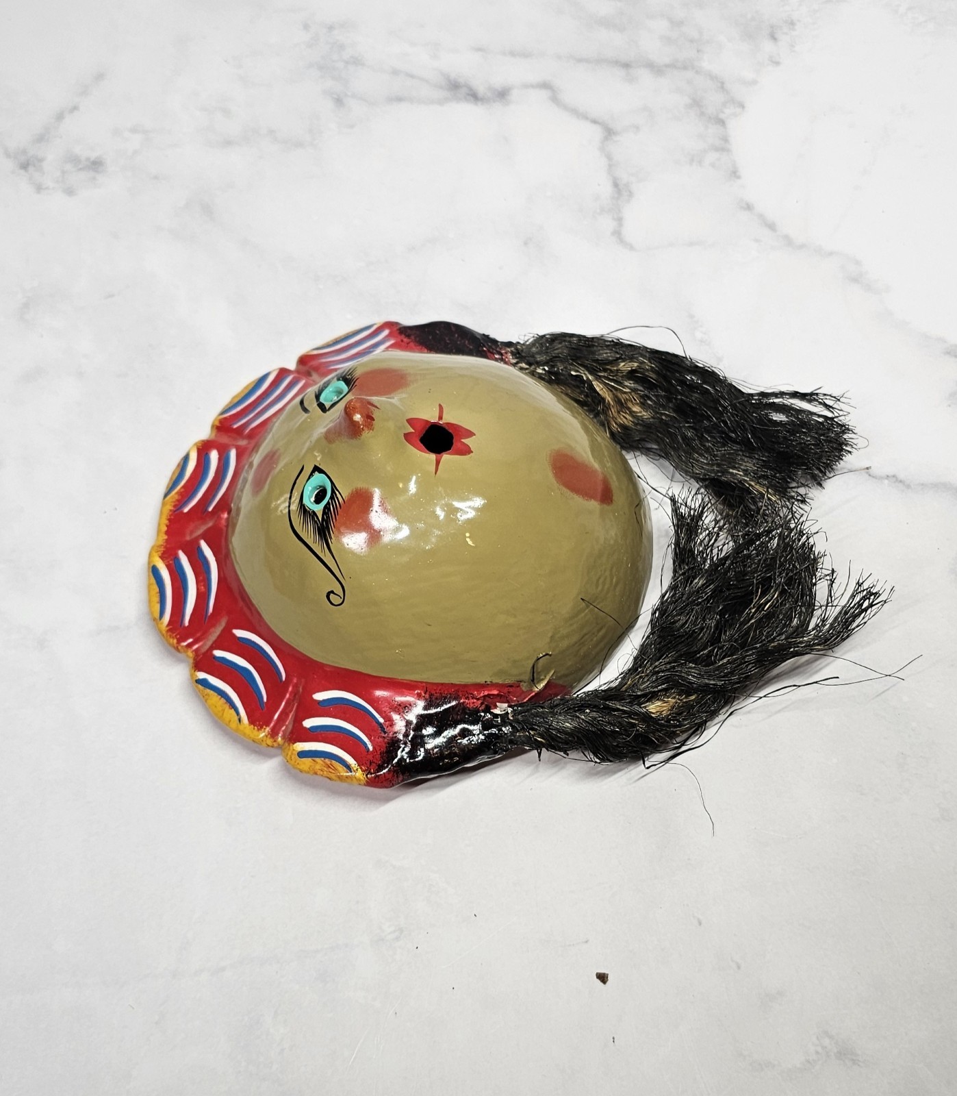 Hand Crafted Mexican Folk Art Coconut Mask